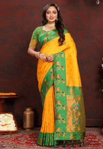 Load image into Gallery viewer, Yellow Silk Saree With Blouse
