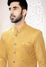 Load image into Gallery viewer, Yellow Suede Indo Western Suit
