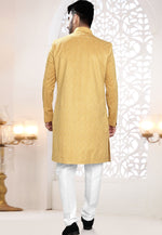 Load image into Gallery viewer, Yellow Suede Indo Western Suit
