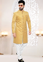 Load image into Gallery viewer, Yellow Suede Indo Western Suit
