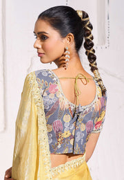 Yellow Tissue Saree With Blouse
