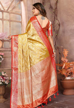 Load image into Gallery viewer, Yellow Tissue Silk Saree With Blouse
