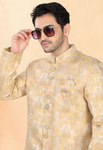 Load image into Gallery viewer, Yellow Velvet Indo Western Suit
