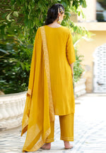 Load image into Gallery viewer, Yellow Viscose Rayon Readymade Pakistani Suit
