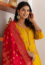 Load image into Gallery viewer, Yellow Viscose Readymade Pakistani Suit
