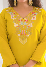 Load image into Gallery viewer, Yellow Viscose Readymade Pakistani Suit
