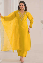 Load image into Gallery viewer, Yellow Viscose Readymade Pakistani Suit
