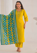 Load image into Gallery viewer, Yellow Viscose Readymade Pakistani Suit

