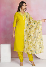 Load image into Gallery viewer, Yellow Viscose Readymade Pakistani Suit
