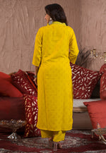 Load image into Gallery viewer, Yellow Viscose Readymade Pant Style Suit
